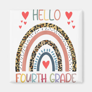 Hallo 4. Klasse Leopard Rainbow 4. Klasse zurück Magnet