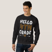 Hallo 4. Klasse Leopard Viertklässler Student Sweatshirt (Vorne ganz)
