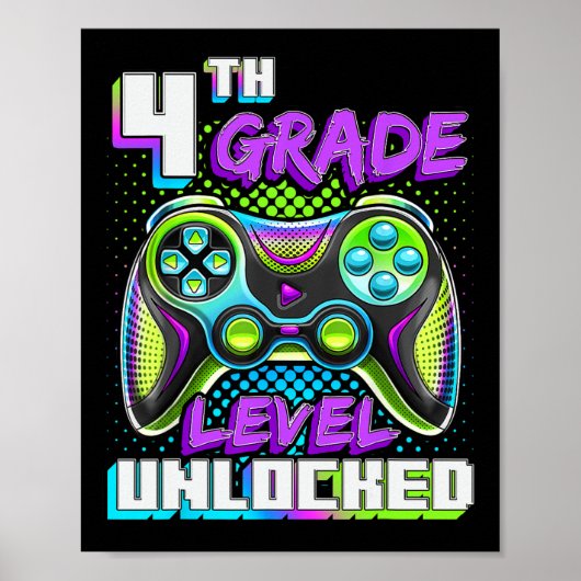 Hallo 4. Klasse Level freigeschaltetes Videospiel Poster (Vorne)