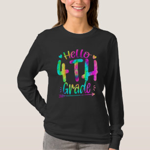 Hallo 4. Klasse Team Tie Dye Zurück zur Schule Leh T-Shirt