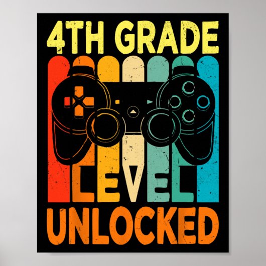 Hallo 4. Stufe Entsperrtes Videospiel Zurück zu Poster (Vorne)