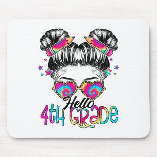 Hallo 4. vierte Klasse unordentliche Frisur Zurück Mousepad