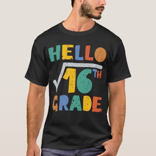 Hallo 4th Grade Funny Square Wurzel von 16 Math Ba T-Shirt (Vorderseite)