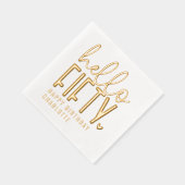 Hallo 50 50. Geburtstag Personalisiert Servietten Mit Folie (Rechts)