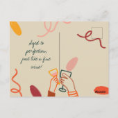 Hallo 50 50. Weinkellerei Mittagessen Geburtstag Postkarte (Rückseite)