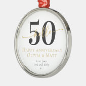 Hallo 50 Fünfzigjähriges Geschenk Meilenstein Ornament Aus Metall (Links)