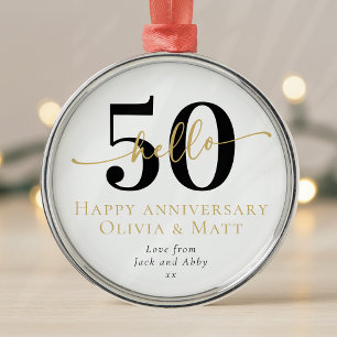 Hallo 50 Fünfzigjähriges Geschenk Meilenstein Ornament Aus Metall