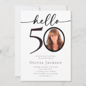 Hallo 50 Fünfzigste Geburtstagsparty Einladung (Vorderseite)