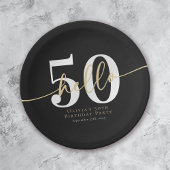 Hallo 50 Fünfzigste Geburtstagsparty Pappteller