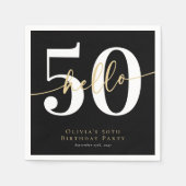 Hallo 50 Fünfzigste Geburtstagsparty Serviette (Vorderseite)