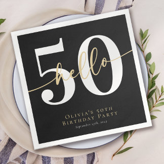 Hallo 50 Fünfzigste Geburtstagsparty Serviette