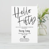 Hallo 50. Geburtstag Einladung (Stehend Vorderseite)