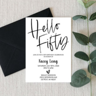 Hallo 50. Geburtstag Einladung