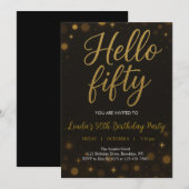 Hallo 50. Geburtstagsparty Einladung (Vorne/Hinten)