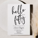 Hallo 50 Minimal Elegant 50. Geburtstagsparty Einladung<br><div class="desc">Dies ist ein Hallo 50 Minimal Minimalistische 50. Geburtstag Party Einladung!</div>