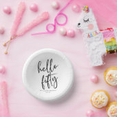 Hallo 50 Minimalistisch 50. Geburtstagsparty Pappteller (Party)