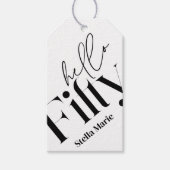 Hallo 50 moderne minimale elegante 50. Geburtstag Geschenkanhänger (Vorderseite)