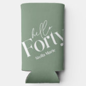 Hallo 50 moderne minimalgrün 40. Geburtstag Selters Dosenkühler (Rückseite)
