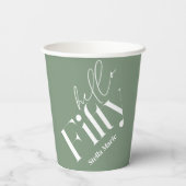 Hallo 50 moderne minimalgrün 50. Geburtstag Pappbecher (Rückseite)