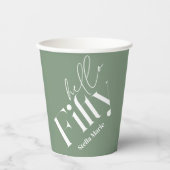 Hallo 50 moderne minimalgrün 50. Geburtstag Pappbecher (Vorderseite)