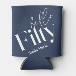 Hallo 50 moderne minimalmarineblau 50. Geburtstag Dosenkühler