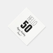Hallo 50 Personalisiert Geburtstag Napkins Serviette (Ecke)