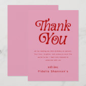 Hallo 50 Retro 50. Geburtstagsparty Dankeskarte (Vorne/Hinten)