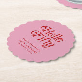 Hallo 50 Retro 50. Geburtstagsparty Untersetzer (angewinkelt)