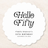 Hallo 50 Retro 50. Geburtstagsparty Untersetzer (Vorderseite)