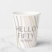 Hallo 50 Simple 50. Geburtstag Paper Cup Pappbecher (Rückseite)