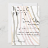 Hallo 50 Simple Soft Wave Geburtstag Einladung (Vorderseite)