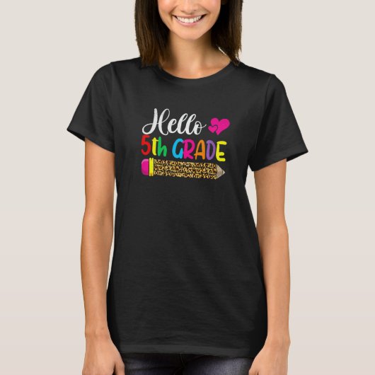 Hallo 5. Farbstift Niedlich auf S T-Shirt (Vorderseite)