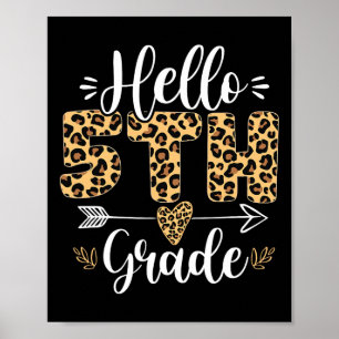 Hallo 5. Fifth Grade Leopard-Lehrer Byck Zur Schul Poster