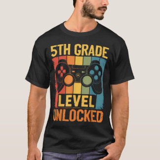 Hallo 5. Klasse freigeschaltetes Videospiel zurück T-Shirt
