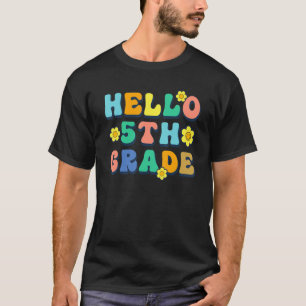 Hallo 5. Klasse Lehrer Groovy Vintag zurück nach S T-Shirt