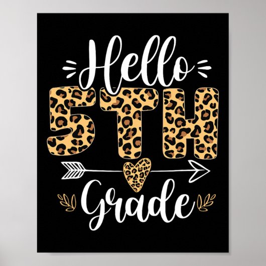 Hallo 5. Klasse Leopard Lehrer zurück nach Scho Poster (Vorne)