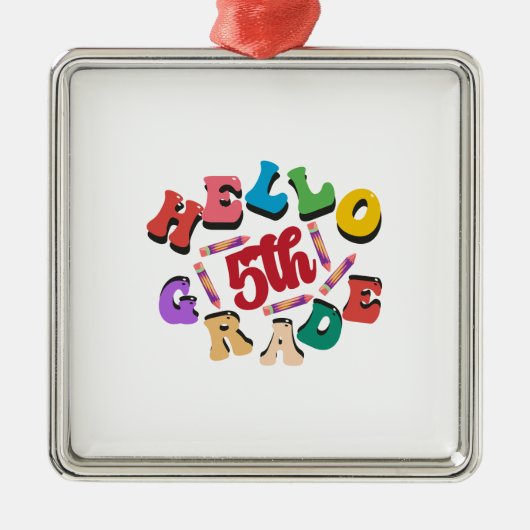 Hallo 5. Klasse Ornament Aus Metall (Vorne)
