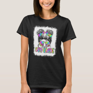 Hallo 5. Klasse Unordentliche Bun Mädchen Tie Dye T-Shirt