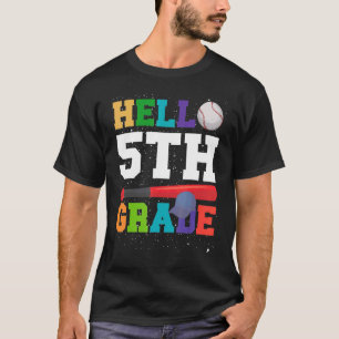 Hallo 5. Klasse zurück zur Schule Baseball 5. Grad T-Shirt