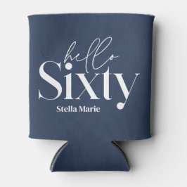 Hallo 60 blaue moderne einzigartige Typografie Dosenkühler