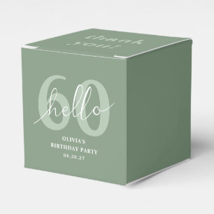 Hallo 60 Modern Simple Sage Green 60. Geburtstag Geschenkschachtel