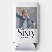 Hallo 60 Schwarz-weiße, einzigartige Typografie Selters Dosenkühler (Rückseite)