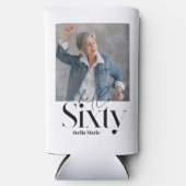 Hallo 60 Schwarz-weiße, einzigartige Typografie Selters Dosenkühler (Vorderseite)