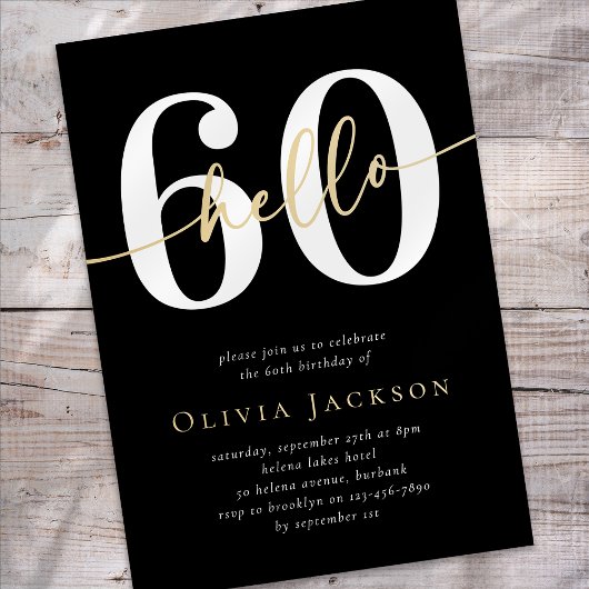 Hallo 60 Sechzigste Geburtstagsparty Einladung