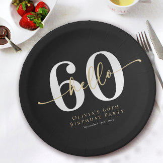 Hallo 60 Sechzigste Geburtstagsparty Pappteller