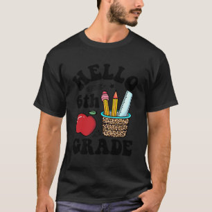 Hallo 6. Klasse Leopard Bleistift Klasse zurück in T-Shirt