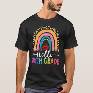 Hallo 6. Lehrer der sechsten Klasse Regenbogen-Leo T-Shirt
