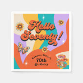 Hallo 70 Groovy 70's Geburtstagsparty Serviette (Vorderseite)