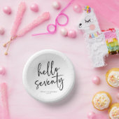 Hallo 70 Minimalistische 70. Geburtstagsparty Pappteller (Party)