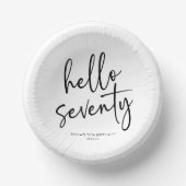 Hallo 70 Minimalistische 70. Geburtstagsparty Pappteller (Vorderseite)